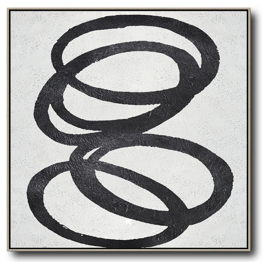Minimal Black and White Painting #MN68A - Click Image to Close